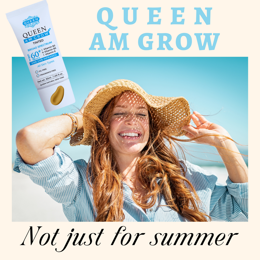 Pack of 2 QUEEN AM GLOW | TINTED Sunscreen SPF 60 PA+++Primer-Anti Aging, Face Moisturizer- Vitamin B3, B5, E-fragrance free by QUEEN NATURAL NEW YORK